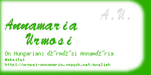 annamaria urmosi business card